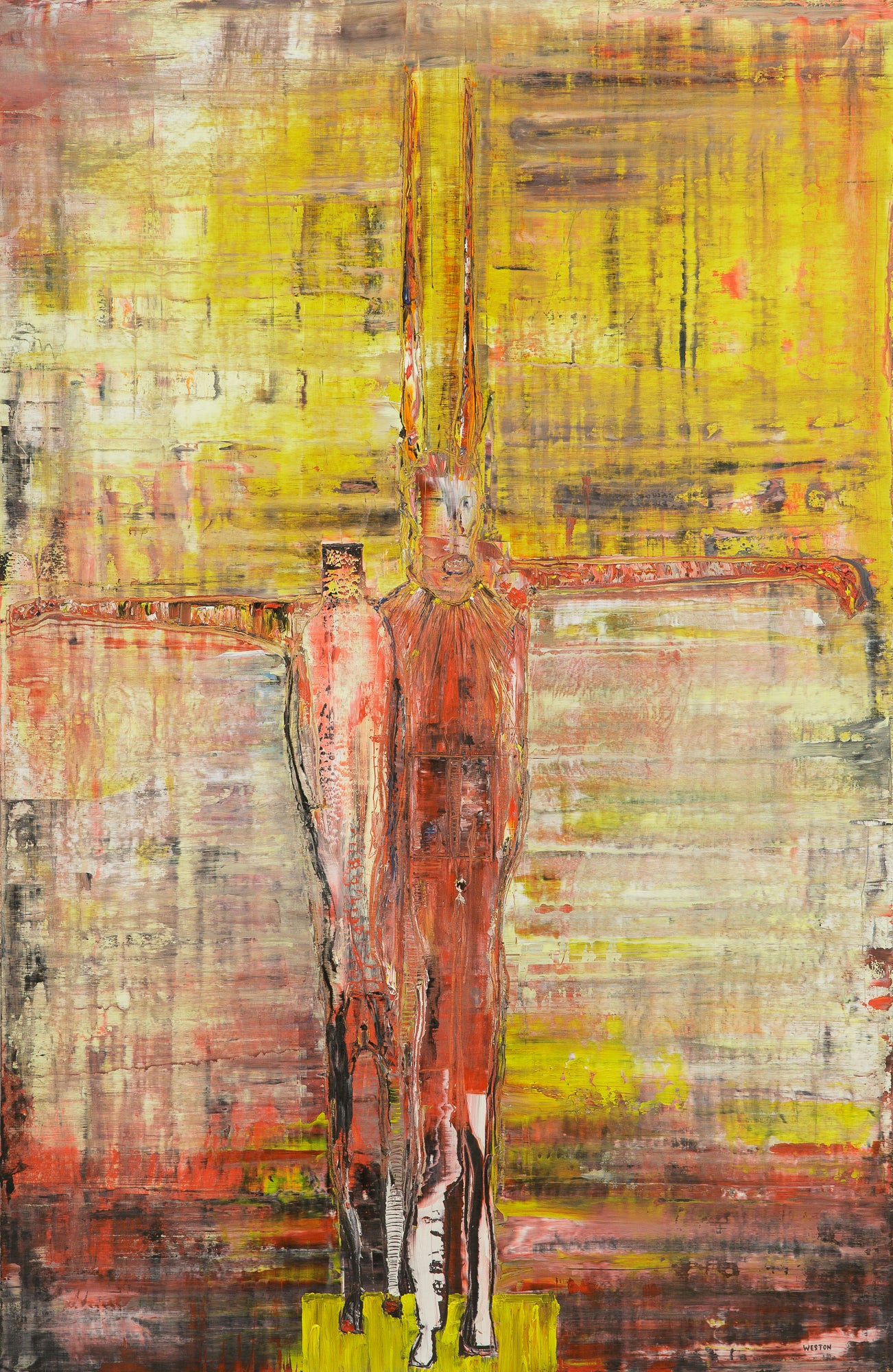 'GUARDIAN ANGEL' OIL ON BOARD 123 x 80 cm Original Art Work