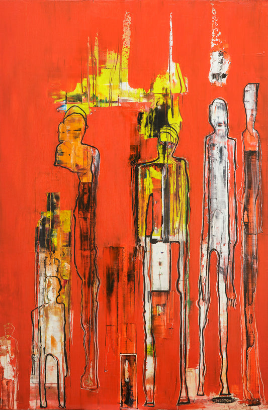 'BUSY STAYING ALIVE ' OIL ON BOARD  123 x 80 cm Original Art Work